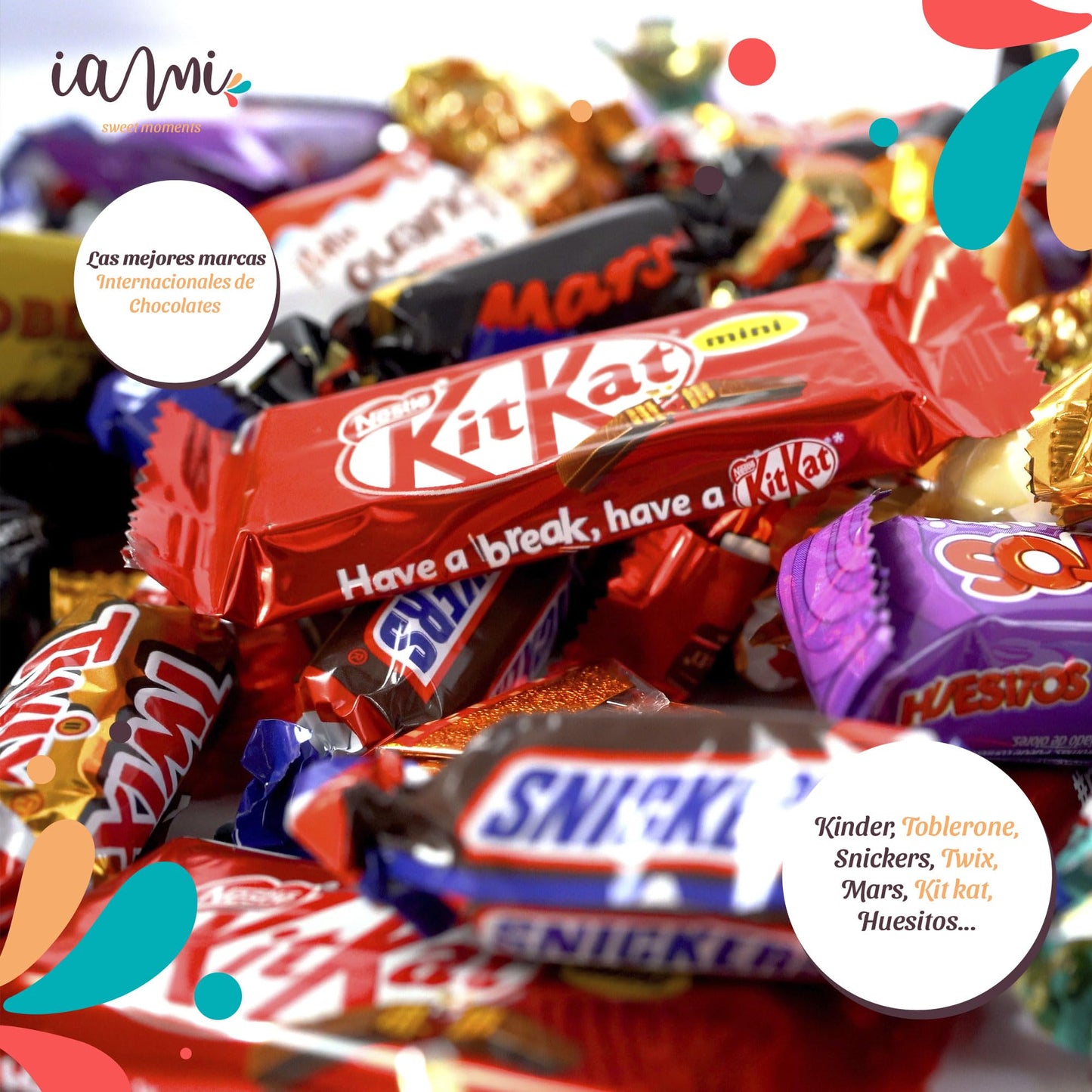 Surtido de Mini Chocolates de 100 Unidades (Kit Kat, Toblerone, Kinder Bueno, Twix...)